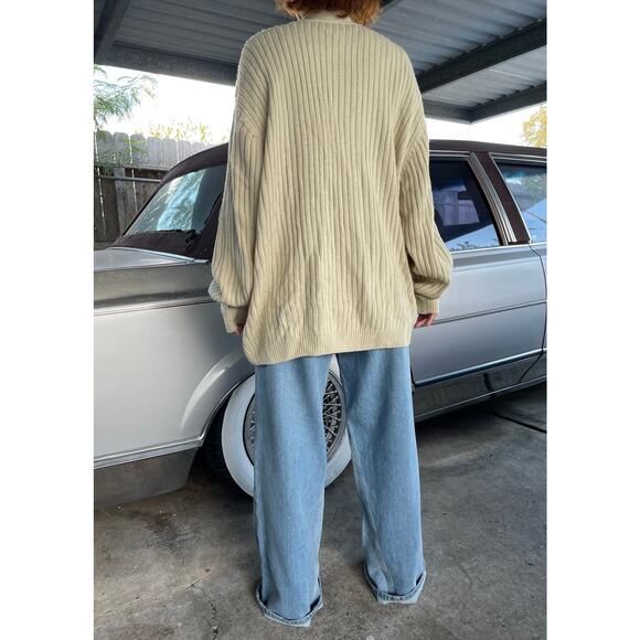 🔥Vintage 90s John Blair Classic Cable Knit Cardigan Sweater Grandpa Grunge Dad - Picture 3 of 16